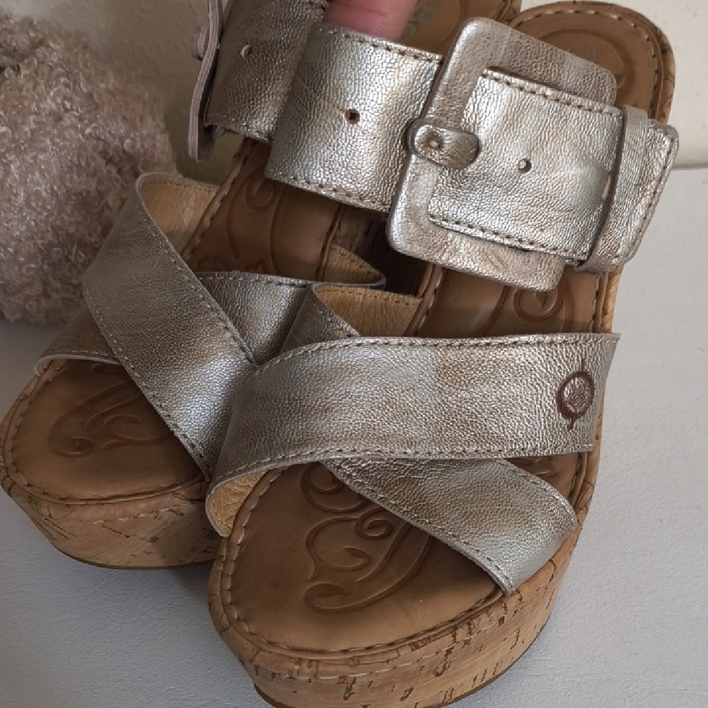 Born Women's Silver Platform Sandals - Picture 11 of 11